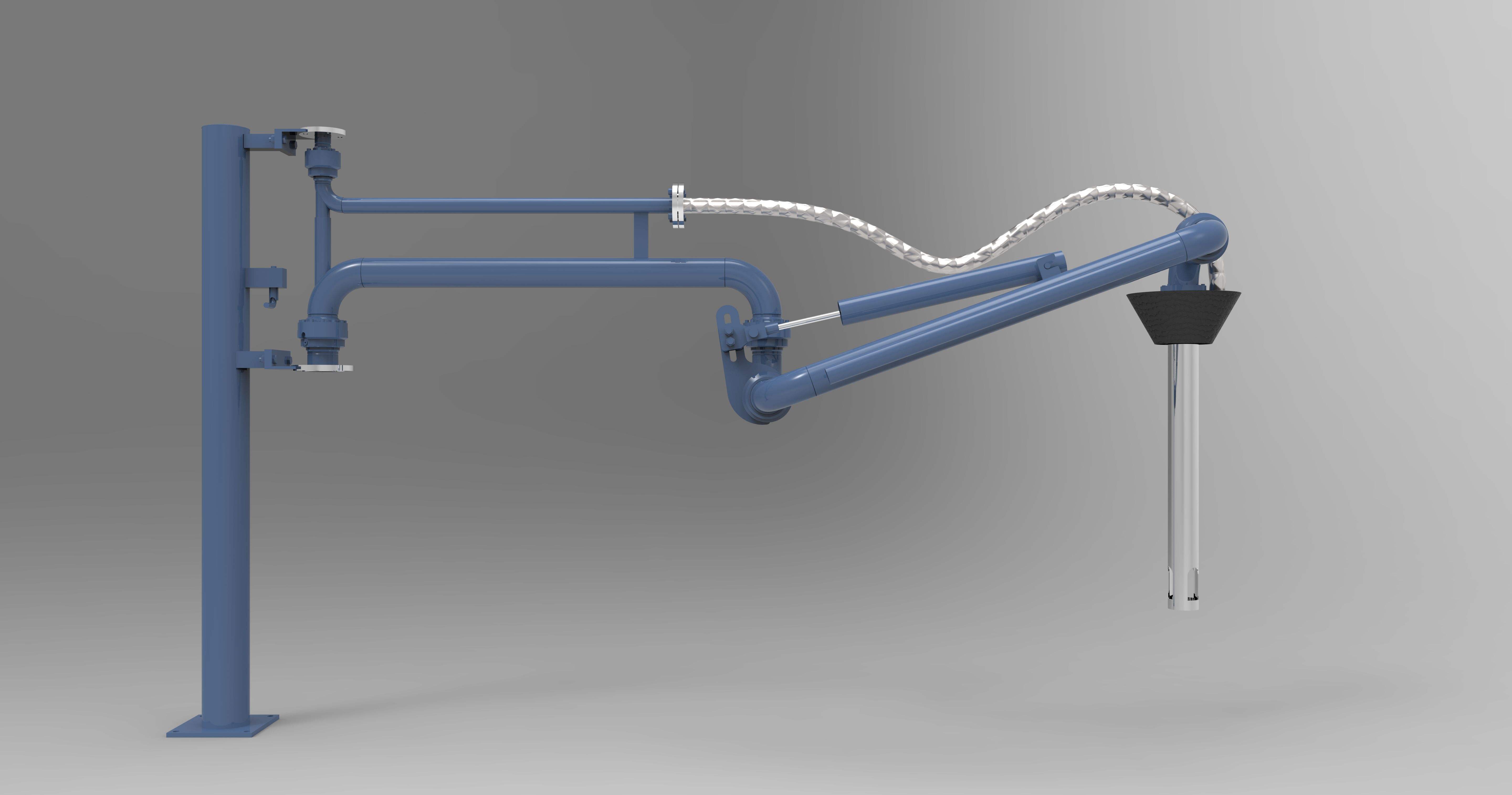 黑龍江伊春客戶定制采購的一批AL1412R型汽車頂部密閉裝卸鶴管（頂部裝卸臂）已通過物流發(fā)往使用現(xiàn)場(chǎng)(1)